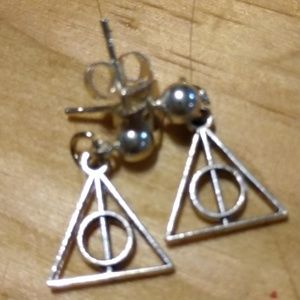 Harry potter deathly hallow stud earrings